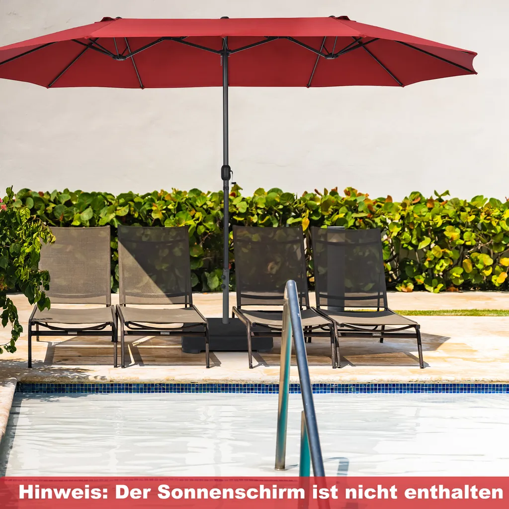 COSTWAY Sonnenschirmständer Mit Sandsäcken (90 Kg Füllkapazität), 2 Feststellknöpfen, Sonnenschirm Ständer Befüllbar, Schirmständer Marktschirmständer Für Terrasse, Garten 2 COSTWAY Sonnenschirmständer Mit Sandsäcken (90 Kg Füllkapazität), 2 Feststellknöpfen, Sonnenschirm Ständer Befüllbar, Schirmständer Marktschirmständer Für Terrasse, Garten – Bild 2