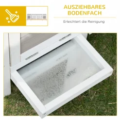 Pawhut Kleintierstall Kleintierkäfig Mit Bodenwanne Kleintierhaus Mit Laufbox Stall Tannenholz Outdoor Weiß+Grau 161 X 50,5 X 53,3 Cm -Garten- & Gewächshäuser Geschäft 9c96cc67a860644747bdd85b8478f95c