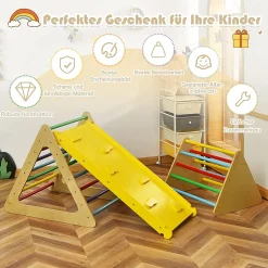 COSTWAY 3 In 1 Kletterdreieck & Leiter & Rutsche, Klettergerüst Mit Doppelseitigen Rampe, Sprossendreieck Zum Klettern Und Rutschen, Für Kleinkinder Ab 3 Jahren 8 COSTWAY 3 In 1 Kletterdreieck & Leiter & Rutsche, Klettergerüst Mit Doppelseitigen Rampe, Sprossendreieck Zum Klettern Und Rutschen, Für Kleinkinder Ab 3 Jahren -Garten- & Gewächshäuser Geschäft 9cc1ca59436a5d004a1678d4067c4a68