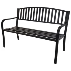 ProGarden Gartenbank Metall 127x50x85 Cm Schwarz