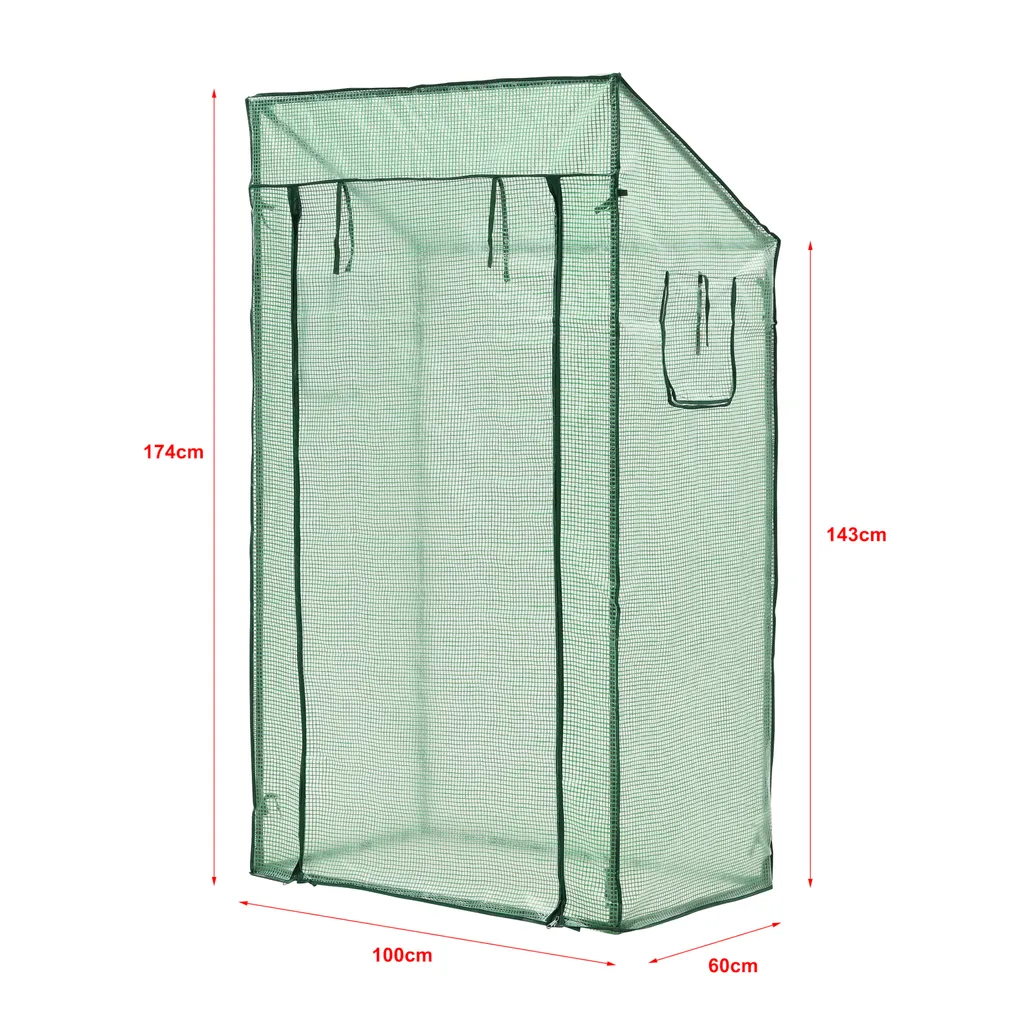 En.casa Tomatengewächshaus Marzano 100 X 60 X 174 Cm Mit Pultdach Foliengewächshaus Treibhaus Gewächshaus Stahlrahmen Grün 4 En.casa Tomatengewächshaus Marzano 100 X 60 X 174 Cm Mit Pultdach Foliengewächshaus Treibhaus Gewächshaus Stahlrahmen Grün – Bild 4