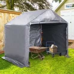 Outsunny Foliengerätehaus, Gerätehaus Im Garten, Foliengarage, Galvanisierter Stahl, PE, Grau 2 X 2 X 2 M 12 Outsunny Foliengerätehaus, Gerätehaus Im Garten, Foliengarage, Galvanisierter Stahl, PE, Grau 2 X 2 X 2 M -Garten- & Gewächshäuser Geschäft 9d0ce9ae2fc4a2e3df69ab20841bc99a