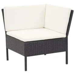 VIDAXL 3-tlg. Garten-Lounge-Set Mit Auflagen Poly Rattan Schwarz -Garten- & Gewächshäuser Geschäft 9d2de583a01943c1e16e46dc34595d67