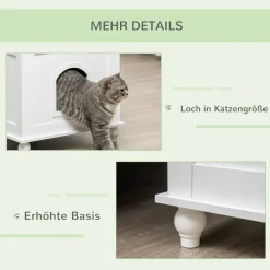 PawHut Katzenschrank Für Katzentoilette Katzenklo Katzenhaus Mit Klappdeckel Trennwand Katzenhöhle Katzenkommode Beistelltisch Erhöhtes Design MDF Spanplatte Weiß 74 X 52 X 55 Cm 15 PawHut Katzenschrank Für Katzentoilette Katzenklo Katzenhaus Mit Klappdeckel Trennwand Katzenhöhle Katzenkommode Beistelltisch Erhöhtes Design MDF Spanplatte Weiß 74 X 52 X 55 Cm -Garten- & Gewächshäuser Geschäft 9d395017bb912f6ace7000bb06e867fa