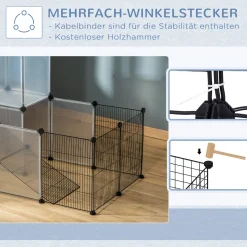 PawHut Freigehege Für Kleintier DIY 2-stöckig Meerschweinchen Gehege Welpenauslauf Kleintiergehege Freilaufgehege Für Kleintier Verformbar Erhöhbar Metall Kunststoff Schwarz 140 X 70 X 90 Cm -Garten- & Gewächshäuser Geschäft 9d8f3c85b8b5b7e32e7c1b441340ed41