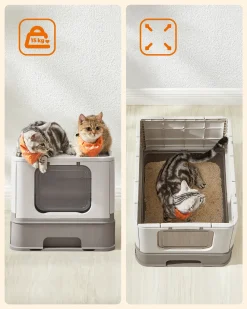 FEANDREA Katzenklo, Mit Deckel, Für Katzen Bis 15kg, Haferflockenfarben-warmgrau 14 FEANDREA Katzenklo, Mit Deckel, Für Katzen Bis 15kg, Haferflockenfarben-warmgrau -Garten- & Gewächshäuser Geschäft 9da7d59fb0a9faac62ef9b4e8dc74ad6