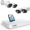 ZOSI C303 Außen Überwachungskamera Set Mit Audio, 8CH 1TB DVR Mit 4x 1080P Kamera PIR Menschen Erkennung, Ton- Und Lichtalarm