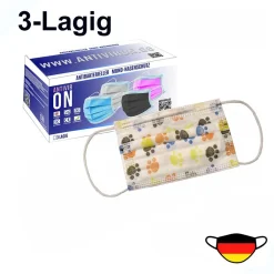 Antiviron 50 X Einweg Kinder Masken Mit Motiv Pfote Bunt