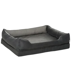 PawHut Hundebett Hundematte Haustierbett Hundematratze Bezug Abnehmbar Waschbar Hundebett Tierbett Hundesofa Haustierbett Für Hunde Katzen Memory-Schaum Grau 110 X 85 X 28 Cm