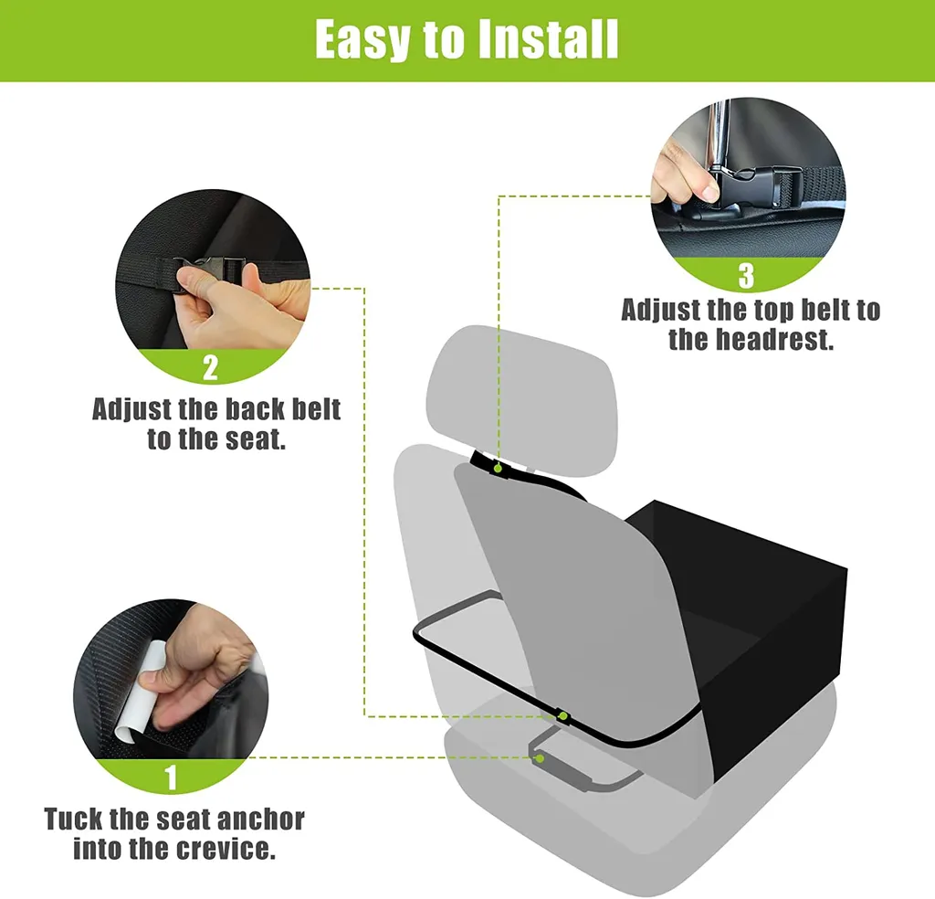 Pecute Hunde Autositz, Hundesitz Auto Für Kleine Bis Mittlere Hunde, Wasserabweisend Faltbar60 * 43 * 19 Cm (Schwarz) 8 Pecute Hunde Autositz, Hundesitz Auto Für Kleine Bis Mittlere Hunde, Wasserabweisend Faltbar60 * 43 * 19 Cm (Schwarz) – Bild 8