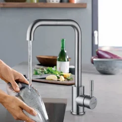 Lonheo Niederdruck Wasserhahn Küche Armatur Aus Edelstahl, 360° Schwenkbar Küche Mischbatterie Einhebelmischer Für Kaltwasser Und Einen Wasserboiler Konzipiert -Garten- & Gewächshäuser Geschäft 9df14e57475381b66c718cc33aa7e815 1