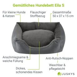 Juskys Hundebett Eila S – Hundekorb 50 X 37 X 15 Cm – Orthopädisches Hundekissen Waschbar & Flauschig - Haustierbett Für Kleine Hunde & Katzen In Grau -Garten- & Gewächshäuser Geschäft 9e24510a7bf0ca3ad29ba026eb318b62