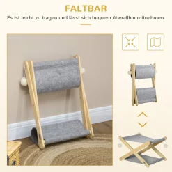 PawHut Katzenbett Mit Gestell 2 Ebenen Haustierbett Ballspielzeug Faltbar Hundebett Indoor Kiefernholz Natur+Grau 52 X 42 X 33,5 Cm 12 PawHut Katzenbett Mit Gestell 2 Ebenen Haustierbett Ballspielzeug Faltbar Hundebett Indoor Kiefernholz Natur+Grau 52 X 42 X 33,5 Cm -Garten- & Gewächshäuser Geschäft 9e4d103a8bea52ebb67c4ead4a9813a4