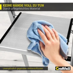 Craftfull Stehleiter CF-133B, Aluminium-Haushaltsleiter, Ablagefläche, Gummi-Standfüße, 3-6 Stufen (4 Stufen) -Garten- & Gewächshäuser Geschäft 9e59f0661daa4c286d850553367cb9b1
