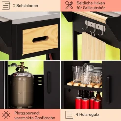 Klarstein Gasgrill Für Camping Balkon Garten, Grill Mit 6 Brenner, 20400W Edelstahl-Gasgrill, Outdoor Gasgrill Mit Seitenbrenner, Gas Grill Kombigrill Für Propan/Butan, Gasgrills Mit Grillabdeckung -Garten- & Gewächshäuser Geschäft 9e6c9279ba55593fb5275918ddad0a37