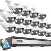 ZOSI 4K Überwachungskamera Set Mit 2 Wege Audio, Videoüberwachung Mit 16X 8MP PoE Kamera Und 16CH 4TB HDD NVR, Personenerkennung