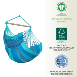 La Siesta Habana Lagoon Comfort Hängesessel Blau Hängestuhl -Garten- & Gewächshäuser Geschäft 9e9fbcc31e4813b9089cbcac7513df59