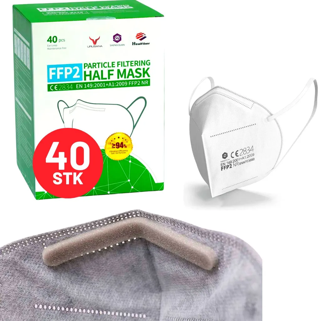 Shandong Shengquan New Materials TINOS® 40X FFP2 NR EN149:2001 Mundschutz Maske Einzel Verpackt CE 2834 Atemschutzmaske Gesicht Mund-Nasenschutz Shengquan 3 Shandong Shengquan New Materials TINOS® 40X FFP2 NR EN149:2001 Mundschutz Maske Einzel Verpackt CE 2834 Atemschutzmaske Gesicht Mund-Nasenschutz Shengquan – Bild 3