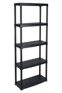 Kreher Technik Haushaltsregal / Kellerregal / Werkstattregal T70/5, Ca. 176x70x30 Cm, 5 Böden Mit Je 20 Kg Tragkraft, Schwarz