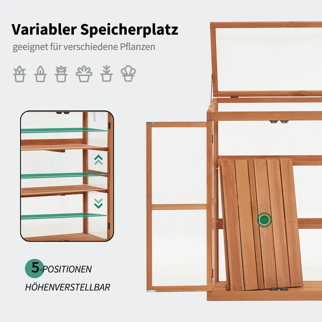 M MCombo Gewächshaus Frühbeet Aus Holz, Für Balkon & Garten, Klein Treibhaus Greenhouse Aufsatz Kasten Winterfest, 46*76*110cm, 0760 (Orange ) 4 M MCombo Gewächshaus Frühbeet Aus Holz, Für Balkon & Garten, Klein Treibhaus Greenhouse Aufsatz Kasten Winterfest, 46*76*110cm, 0760 (Orange ) – Bild 4