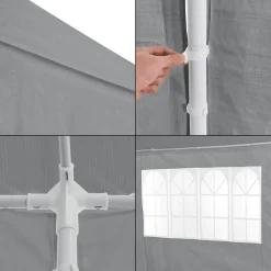 [casa.pro] Pavillon 400x300x255cm Gartenzelt Partyzelt Gartenpavillon Bierzelt Festzelt Dunkelgrau -Garten- & Gewächshäuser Geschäft 9efb33642f752e94720aeb30893680c2