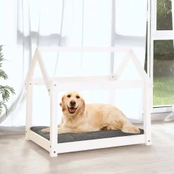 VidaXL Hundebett Weiß 81x60x70 Cm Massivholz Kiefer -Garten- & Gewächshäuser Geschäft 9f010a5815db4219e21628790a7ed1ec
