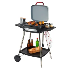 MEDION Elektrogrill (Standgrill, Tischgrill, Grillwagen, Für Balkon Garten Camping, Mit Deckel, 2 Seitentische, 2000 Watt, Antihaftbeschichtung, Rollen, Fettauffangschale, MD10864) 13 MEDION Elektrogrill (Standgrill, Tischgrill, Grillwagen, Für Balkon Garten Camping, Mit Deckel, 2 Seitentische, 2000 Watt, Antihaftbeschichtung, Rollen, Fettauffangschale, MD10864) -Garten- & Gewächshäuser Geschäft 9f7c9d3dacc2cb47d39f283117f9b78e