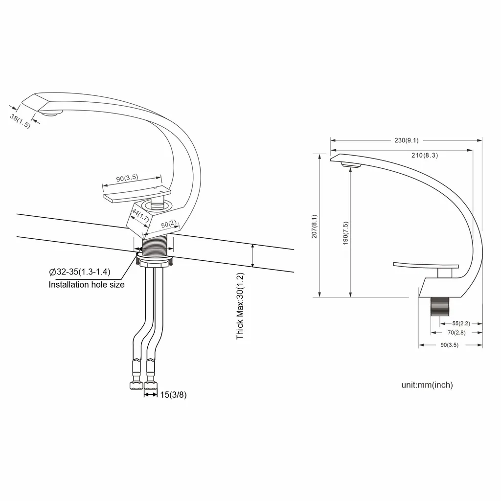 AURALUM Wasserhahn Bad Gebogener Wasserhahn Chrom Wasserhahn Galvanisieren Von 3 Schichten 13 AURALUM Wasserhahn Bad Gebogener Wasserhahn Chrom Wasserhahn Galvanisieren Von 3 Schichten – Bild 13