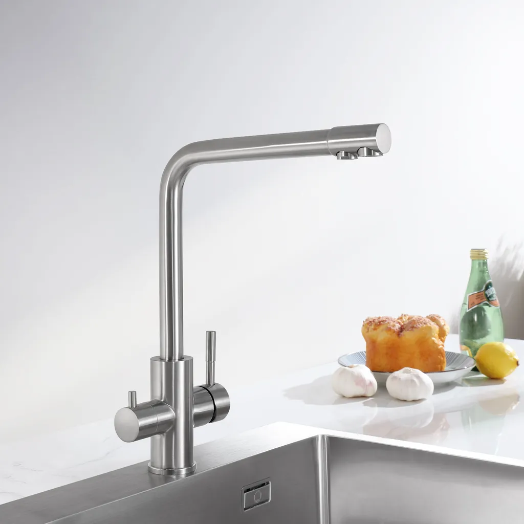 Cecipa 3 Wege Wasserhahn Küche, Küchenarmatur 360° Schwenkbar, Mischbatterie Küche Für Osmoseanlage, 3-in-1 Hochdruckarmatur, Trinkwasserhahn Mit 2 Hebel, Gebürstet Edelstahl 1 Cecipa 3 Wege Wasserhahn Küche, Küchenarmatur 360° Schwenkbar, Mischbatterie Küche Für Osmoseanlage, 3-in-1 Hochdruckarmatur, Trinkwasserhahn Mit 2 Hebel, Gebürstet Edelstahl