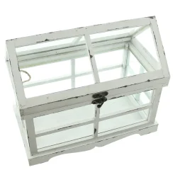 Frank-Flechtwaren Gewächshaus 'Shabby', Garten Beet Lackiertes Holz Dekoration Gewächshaus