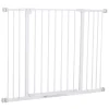 PawHut Türschutzgitter, Treppenschutzgitter, Hunde Absperrgitter, Schutzgitter Für Haustier, Hundegitter, Klemmbefestigung, Metall, Weiß, 72-107 X 76 Cm