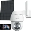 COOAU Überwachungskamera Aussen Solar Akku, 2K PTZ 355°/90° Kabellos WLAN IP Kamera ​Outdoor Mit PIR Bewegungsmelder, Farbige Nachtsicht，Spotlight，IP66 ,2-Wege-Audio, Cloud-Speicher