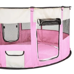 Tectake Welpenlaufstall Carola Aus Polyester Mit Tragetasche - Pink -Garten- & Gewächshäuser Geschäft a05c2bda76d6f72d44b5be696c37a0ee
