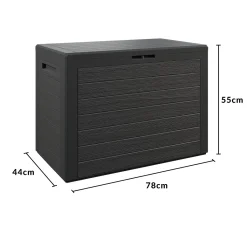Deuba Auflagenbox 190 L Holz-Optik Wasserabweisend Deckel Abschließbar Garten Balkonbox Gartenbox Truhe , Farbe:anthrazit -Garten- & Gewächshäuser Geschäft a07b4da9b888872e1daf2ee04cfb8728