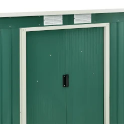Juskys Metall Gerätehaus M Mit Pultdach, Schiebetür & Fundament - 4m³ - 213×130×173 Cm - Grün - Geräteschuppen Gartenhaus Garten Schuppen -Garten- & Gewächshäuser Geschäft a0a8f58c452754af9ac7c6bccf2993c0