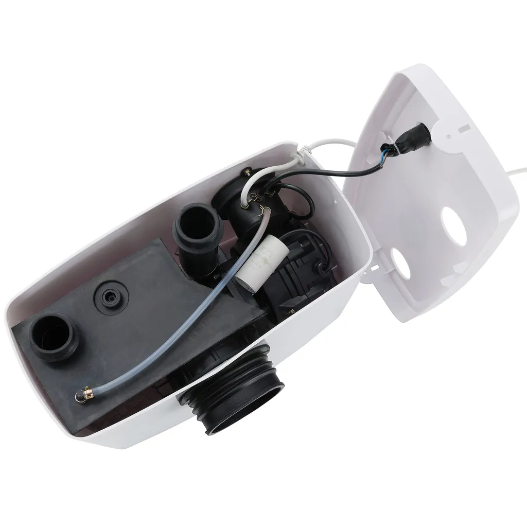 AREBOS Hebeanlage, Schmutzwasserpumpe, Fäkalienpumpe, Abwasser, 600 W, Für WC, Dusche, Waschbecken, 100 L/min, Weiß 7 AREBOS Hebeanlage, Schmutzwasserpumpe, Fäkalienpumpe, Abwasser, 600 W, Für WC, Dusche, Waschbecken, 100 L/min, Weiß – Bild 7