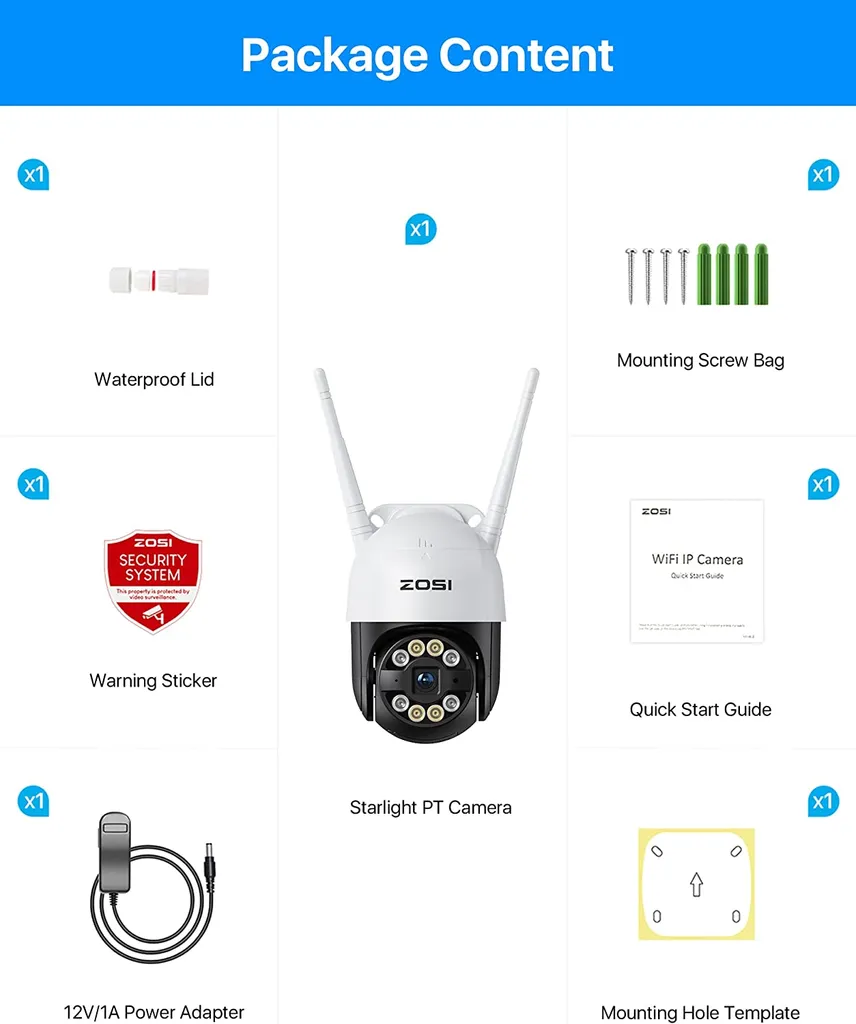 ZOSI 1080P Außen WLAN PTZ Dome Überwachungskamera, 2 Wege Audio, Personenerkennung, Spotlight Alarm, Farbnachtsicht 9 ZOSI 1080P Außen WLAN PTZ Dome Überwachungskamera, 2 Wege Audio, Personenerkennung, Spotlight Alarm, Farbnachtsicht – Bild 9