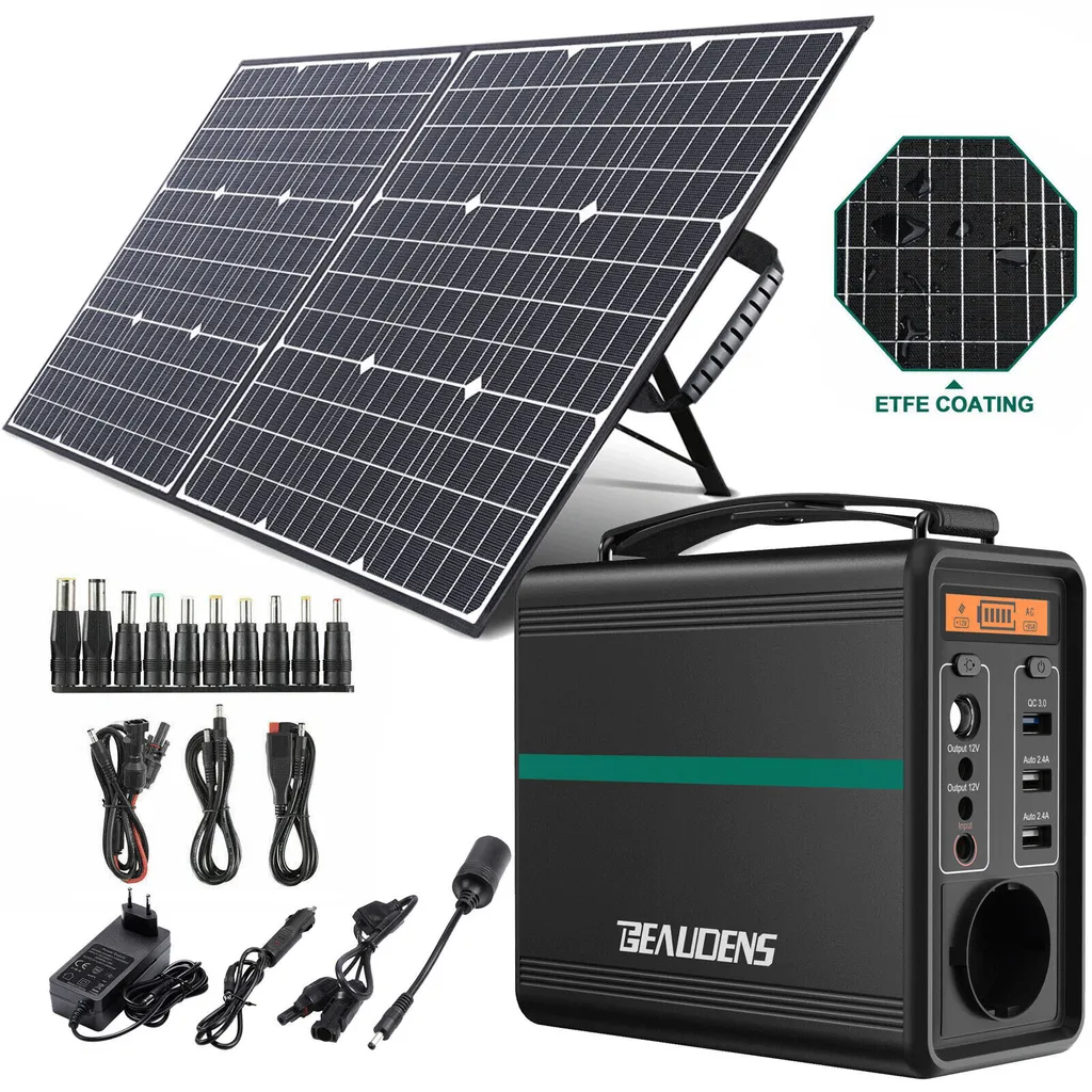 BEAUDENS 150W Tragbare Power Station 166Wh/52000mAh Solar Generator Solargenerator Stromerzeuger Mit 100W Solarpanels Solaranlagen Solarladegerät Solarzelle Solarbox Akku Ladegerät Powerbank Typ-C/USB Für Notstrom/Camping/Wohnmobile/zu Hause/ Reise CPAP Emergency 1 BEAUDENS 150W Tragbare Power Station 166Wh/52000mAh Solar Generator Solargenerator Stromerzeuger Mit 100W Solarpanels Solaranlagen Solarladegerät Solarzelle Solarbox Akku Ladegerät Powerbank Typ-C/USB Für Notstrom/Camping/Wohnmobile/zu Hause/ Reise CPAP Emergency