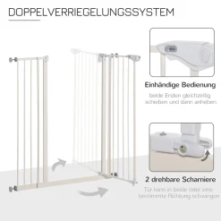 PawHut Treppenschutzgitter Türschutzgitter Ohne Bohren Mit Verlängerung Hundegitter Absperrgitter Mit Doppelter Verschluss Schutzgitter Für Haustier Auto-Close Metall Kunststoff Weiß 97,5 X 104,1 Cm 14 PawHut Treppenschutzgitter Türschutzgitter Ohne Bohren Mit Verlängerung Hundegitter Absperrgitter Mit Doppelter Verschluss Schutzgitter Für Haustier Auto-Close Metall Kunststoff Weiß 97,5 X 104,1 Cm -Garten- & Gewächshäuser Geschäft a19761d923f4c085870c394ea6cdea93