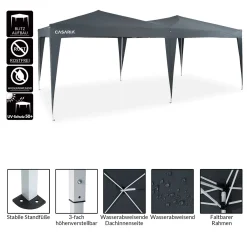 Pavillon 3x6m Faltpavillon Capri Pop-Up Partyzelt Gartenzelt Deuba Gartenlaube, Farbe:anthrazit