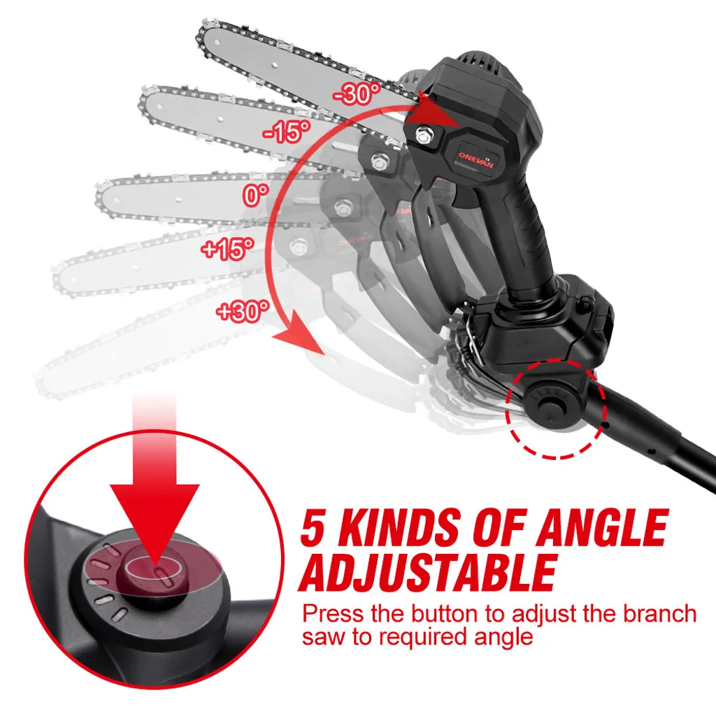 Yofidra ONEVAN 3500W 6 Zoll Elektrokettensägen Hohe Astsäge Garten Handkettensäge Mit 2.25m Teleskopstange Und 1 Akku 7 Yofidra ONEVAN 3500W 6 Zoll Elektrokettensägen Hohe Astsäge Garten Handkettensäge Mit 2.25m Teleskopstange Und 1 Akku – Bild 7