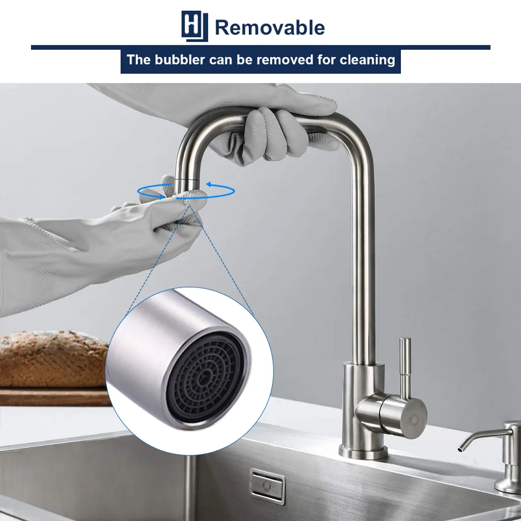 Homelody Küchenarmatur 360° Drehbar Wasserhahn Küche Edelstahl Spültischarmatur Mit Hoher Auslauf (251mm) Mischbatterie Küche Armatur Hochdruck Einhebelmischer 7 Homelody Küchenarmatur 360° Drehbar Wasserhahn Küche Edelstahl Spültischarmatur Mit Hoher Auslauf (251mm) Mischbatterie Küche Armatur Hochdruck Einhebelmischer – Bild 7