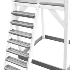 AXI Beach Tower Spielturm Aus Holz In Weiß & Grau | Spielhaus Für Kinder Mit Roter Rutsche, Doppelschaukel Und Sandkasten | Stelzenhaus Für Den Garten -Garten- & Gewächshäuser Geschäft a21fd06e0680226c5b50d66af5f67a22