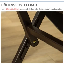 PawHut Haustiertreppe Hundetreppe 4 Stufen Tragbare Katzentreppe Einstiegshilfe Mit Grauem Teppich Für Katzen Und Hunde Einstellbar Faltbar 46,5 X 55 X 64 Cm -Garten- & Gewächshäuser Geschäft a252657b556518e89e0894a4816171de