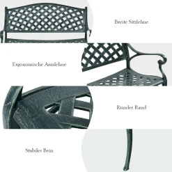 COSTWAY Gartenbank Parkbank Gusseisen, Eisenbank Belastbar Bis 210kg, Ruhebank Gartenmöbel, Sitzbank Stahlrahmen, Metallbank Mit Rückenlehnen 102x62x83cm 7 COSTWAY Gartenbank Parkbank Gusseisen, Eisenbank Belastbar Bis 210kg, Ruhebank Gartenmöbel, Sitzbank Stahlrahmen, Metallbank Mit Rückenlehnen 102x62x83cm -Garten- & Gewächshäuser Geschäft a256ac501a329b22badba43325c8c666