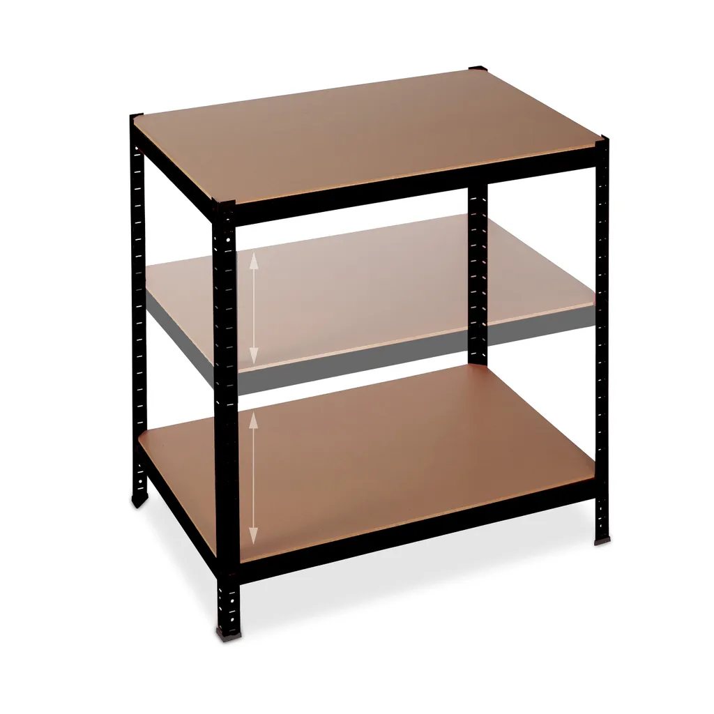 Relaxdays Schwerlastregal 180x90x60 Schwarz 7 Relaxdays Schwerlastregal 180x90x60 Schwarz – Bild 7