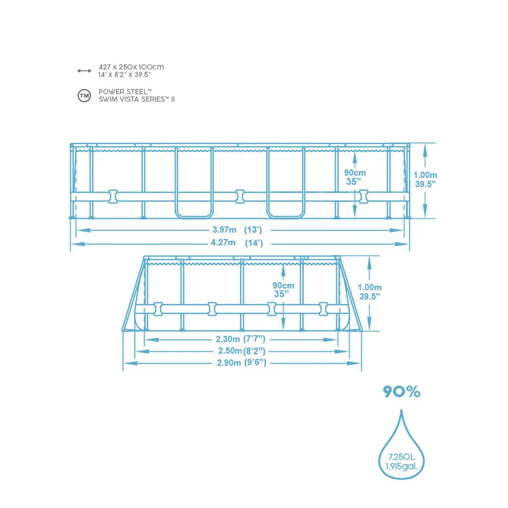 Bestway Power Steel Swim Vista Ovales Schwimmbecken 427 X 250 X 100 Cm 3 Bestway Power Steel Swim Vista Ovales Schwimmbecken 427 X 250 X 100 Cm – Bild 3
