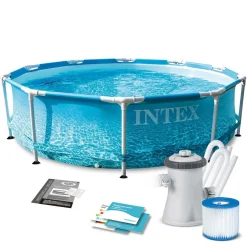 INTEX Beachside Pool-Set Mit Metallrahmen (Filterpumpe) 4.485 L -Garten- & Gewächshäuser Geschäft a285beb7df348cf74d4cf742650ff9dc