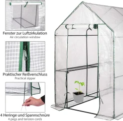 ONVAYA® Foliengewächshaus Günni Mit Regalen & Fenster | Gewächshaus Aus Folie Für Den Garten | Anzuchthaus | Stabil, Winterfest & UV-beständig | 188 X 130 X 190 Cm 12 ONVAYA® Foliengewächshaus Günni Mit Regalen & Fenster | Gewächshaus Aus Folie Für Den Garten | Anzuchthaus | Stabil, Winterfest & UV-beständig | 188 X 130 X 190 Cm -Garten- & Gewächshäuser Geschäft a2a6ba49ff549291bc1a3b50fcb9b58d