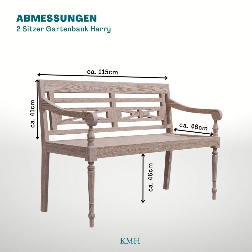 KMH® 2-sitzer Bank *Harry* White-washed (#102142) 3 KMH® 2-sitzer Bank *Harry* White-washed (#102142) – Bild 3